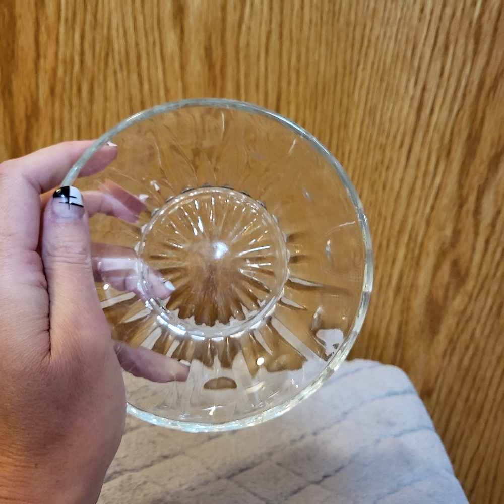 Vintage glass saucer. Subtle and beautiful design. Set of 3 for $16 or $6 each.